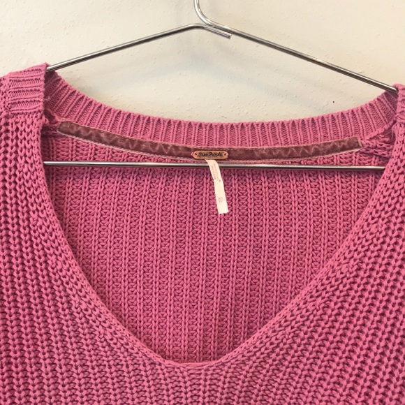 Free People Damsel Pink Bell Sleeve Knit Sweater - Picture 8 of 8
